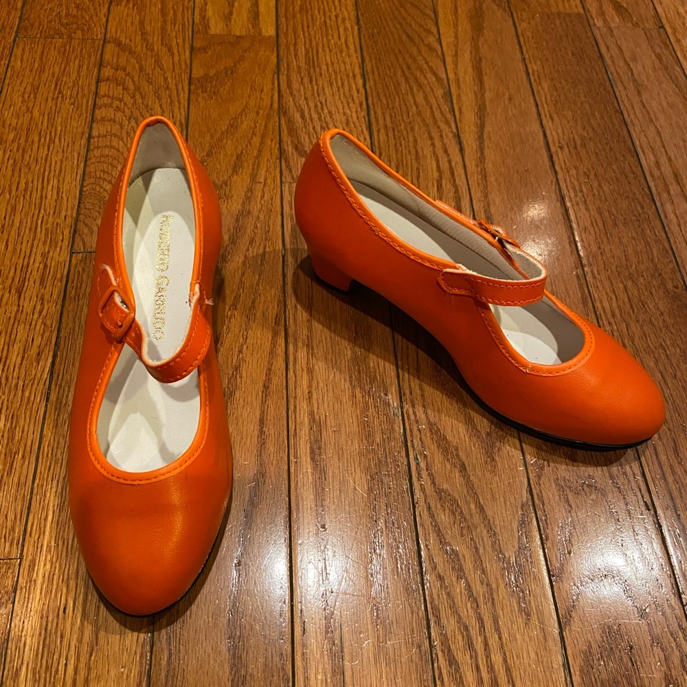 🇪🇸Roberto Garrudo authentic girls flamenco 💃 shoes! Size 12.5, orange. 🇪🇸 - Picture 4 of 6